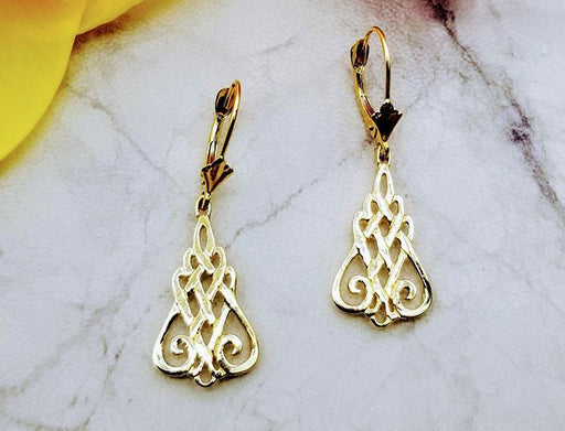 10K Gold Talia Celtic Earrings on European Backs - Artfest Ontario - Delicate Touch Jewellery - Fine Jewellery