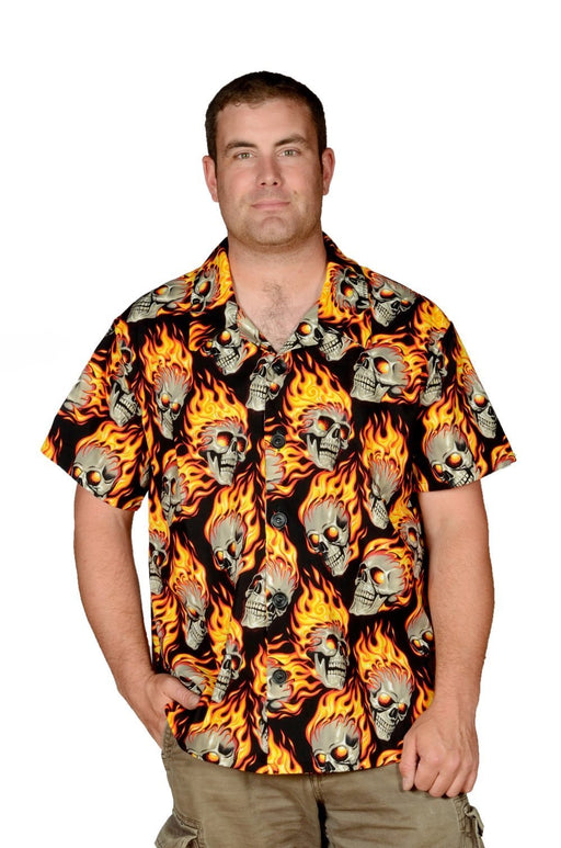 Hot Heads Skull Pattern - Hawaiian Shirt - Artfest Ontario - Joe-Feak - Clothing & Accessories