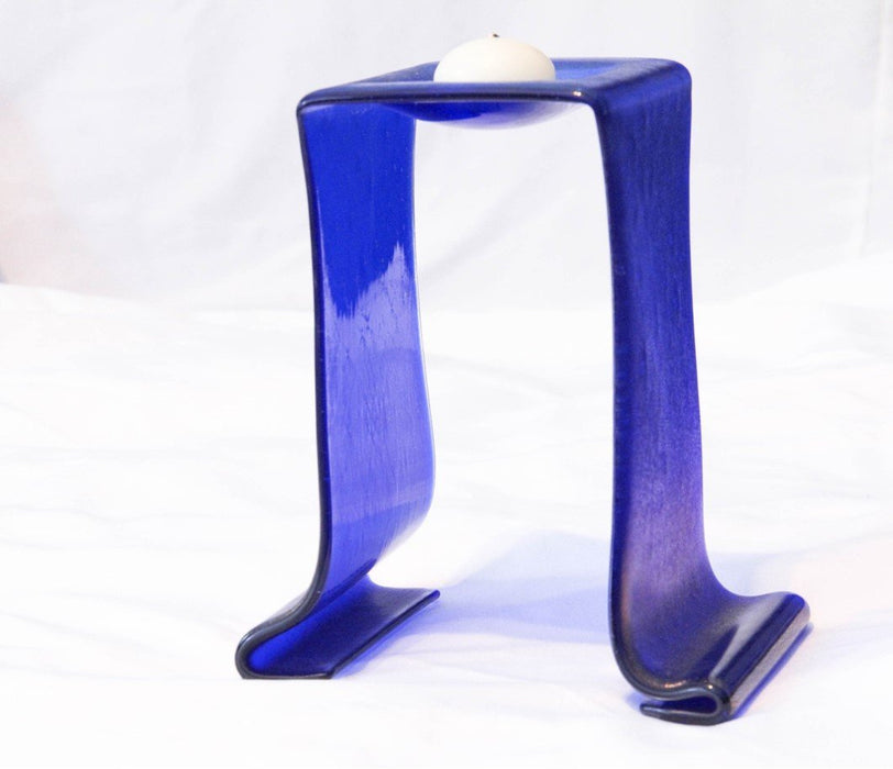 Iridescent Blue Votive Trio - Artfest Ontario - TigerLily Glass - Glass Art