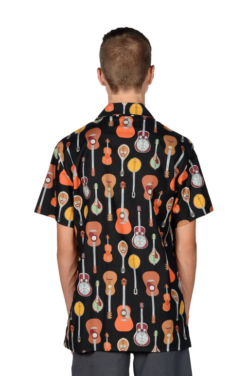 Musical Strings Pattern - Black - Hawaiian Shirt - Artfest Ontario - Joe-Feak - Clothing & Accessories