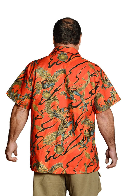 Oriental Tatsu Chinese Dragon Pattern - Red - Hawaiian Shirt - Artfest Ontario - Joe-Feak - Clothing & Accessories