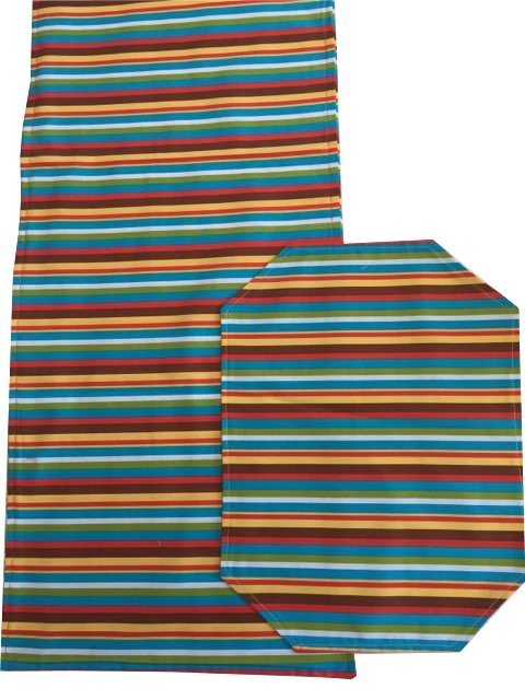 Party Stripes Table Set of Runner and Placemats - Artfest Ontario - Julie's Home Decor - Home Decor