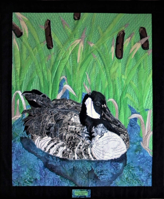 Oak Ridges Wetland Canadian Goose Portrait Quilt