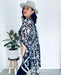 Black and White Border Floral Sheer Kimono - Artfest Ontario - Halina Shearman Designs - Sheer Kimono