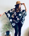 Black Floral Sheer Kimono - Artfest Ontario - Halina Shearman Designs - Sheer Kimono