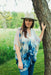 Blue Water Lily Floral Sheer Kimono - Artfest Ontario - Halina Shearman Designs - Sheer Kimono