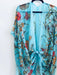 Bright Blue Floral Sheer Kimono - Artfest Ontario - Halina Shearman Designs - Sheer Kimono