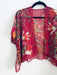 Burgundy Sheer Floral Cropped Kimono - Artfest Ontario - Halina Shearman Designs - Cropped Kimono