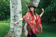 Burgundy Tropical Floral Sheer Kimono - Artfest Ontario - Halina Shearman Designs - Sheer Kimono