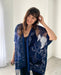 Dark Blue Paisley Burnout Sheer Fringe Kimono - Artfest Ontario - Halina Shearman Designs - Sheer Kimono