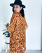 Deep Tan and Burgundy Leaves Sheer Kimono - Artfest Ontario - Halina Shearman Designs - Sheer Kimono