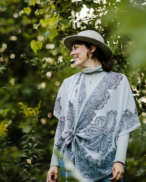 Dolphin Grey Paisley Sheer Kimono - Artfest Ontario - Halina Shearman Designs - Sheer Kimono