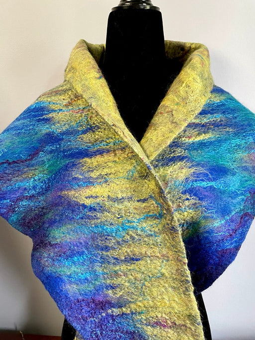 Golden Green on Blue - Artfest Ontario - Julie Griffith Artworks - Clothing & Accessories