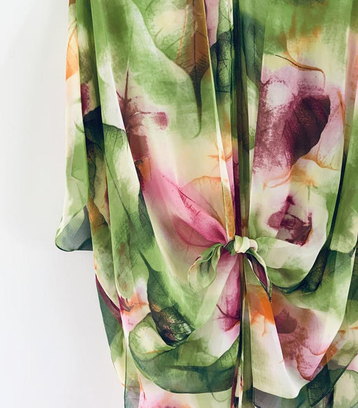 Green Abstract Floral Sheer Kimono - Artfest Ontario - Halina Shearman Designs - Sheer Kimono