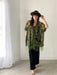 Green Paisley Burnout Sheer Fringe Kimono - Artfest Ontario - Halina Shearman Designs - Sheer Kimono