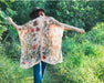 Light Coral Tropical Floral Sheer Kimono - Artfest Ontario - Halina Shearman Designs - Sheer Kimono