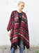 Red and Black Southwestern Print Blanket Poncho - Artfest Ontario - Halina Shearman Designs - Oversized Kimono