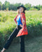 Red and Blue Floral Sheer Kimono - Artfest Ontario - Halina Shearman Designs - Sheer Kimono