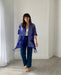 Royal Blue Sheer Burnout Kimono - Artfest Ontario - Halina Shearman Designs - Sheer Kimono
