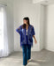 Royal Blue Sheer Burnout Kimono - Artfest Ontario - Halina Shearman Designs - Sheer Kimono