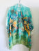 Turquoise and Yellow Floral Sheer Kimono - Artfest Ontario - Halina Shearman Designs - Sheer Kimono