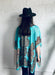 Turquoise Filigree Sheer Kimono - Artfest Ontario - Halina Shearman Designs - Sheer Kimono