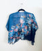 Two Tone Blue Sheer Floral Cropped Kimono - Artfest Ontario - Halina Shearman Designs - Cropped Kimono