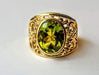 14K Gold Handcrafted, Sawpierced Ring Set with Fine Peridot - Artfest Ontario - Delicate Touch Jewellery - Fine Jewellery