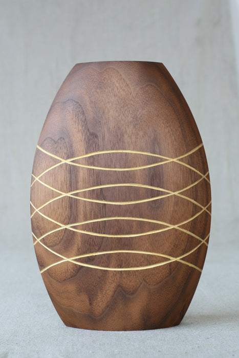 Walnut Pineapple Lined Sealed Wooden Vase