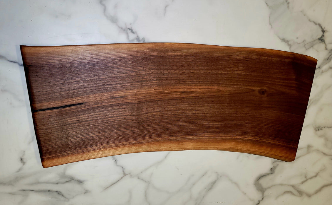 Curved Nicely- A Live Edged Black Walnut Grazing Board