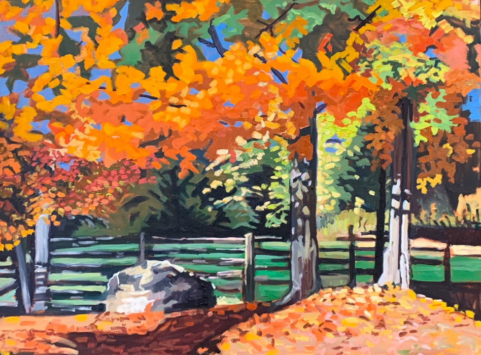 Autumn Fence, Crawford Lake - Artfest Ontario - Lynne Ryall Art - Paintings, Artwork & Sculpture
