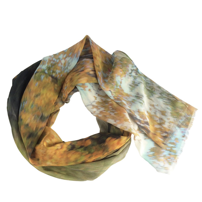 Autumn Walk Silk Georgette Wrap - Artfest Ontario - Water Wood Style - Silk Georgette Shoulder Wrap