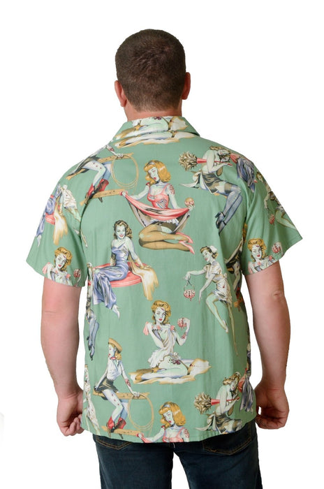 Beauty and Brains Zombie Gal Pattern - Hawaiian Shirt - Artfest Ontario - Joe-Feak - Clothing & Accessories