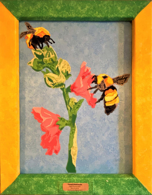 Bee Portrait Quilt “Visiting Georgia’s Place” - Artfest Ontario - Tamara’s Treasured Shop - Home Decor