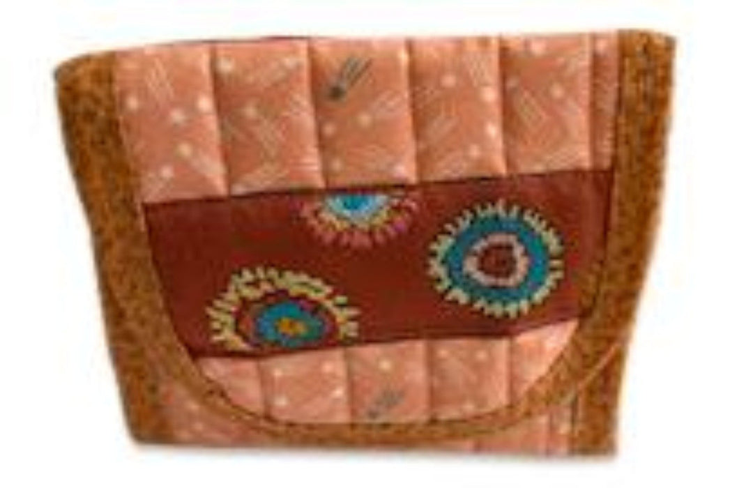 Beige and Brown Everyday Pocket Wallet - Artfest Ontario - EMA Design Treasures - Quilted Products