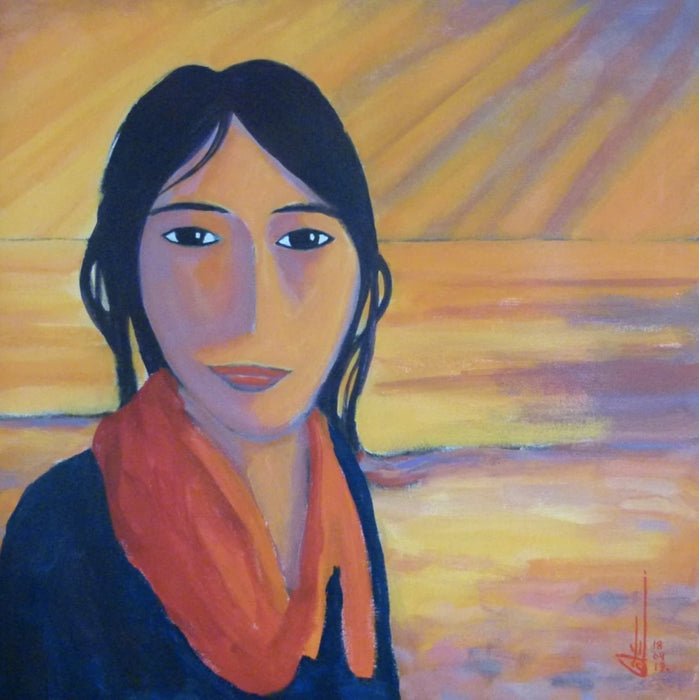 Belle Amérindienne (Beautiful Native American) - Artfest Ontario - Gilles Côté - Paintings -Artwork - Sculpture