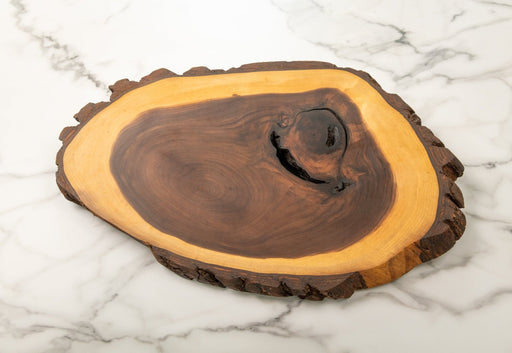 Black Walnut Charcuterie Board with Bark & Knots - Artfest Ontario - LiveEdged Woodcraft - woodwork