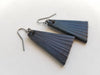 Blue Leather Dangle Earrings & Gift Bag - Artfest Ontario - Iron Art - Clothing & Accessories