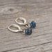 Blue striped borosilicate glass teardrop and silver earrings - Artfest Ontario - Lisa Young Design - Earrings