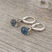 Blue striped borosilicate glass teardrop and silver earrings - Artfest Ontario - Lisa Young Design - Earrings