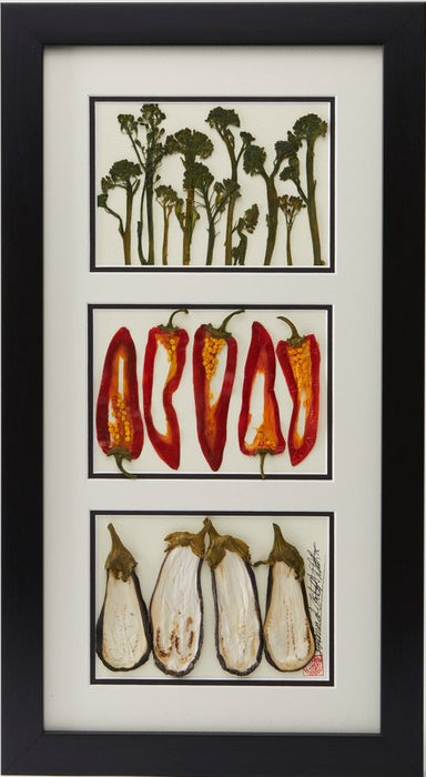 Broccoli, Red Peppers, and Eggplant - Artfest Ontario - Botanical Art By Diane - Vegetable Art