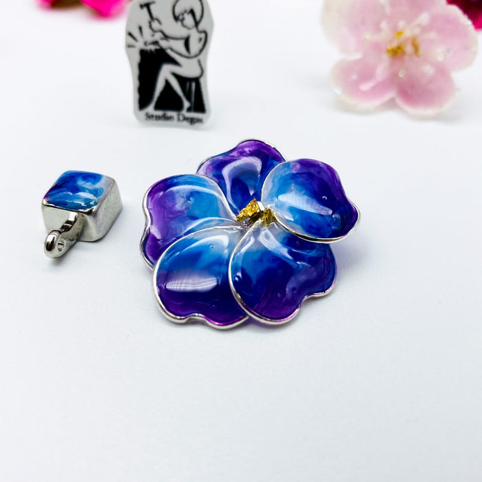 Dark Blue and Purple Pansy Necklace - Artfest Ontario - Studio Degas - Jewelry & Accessories