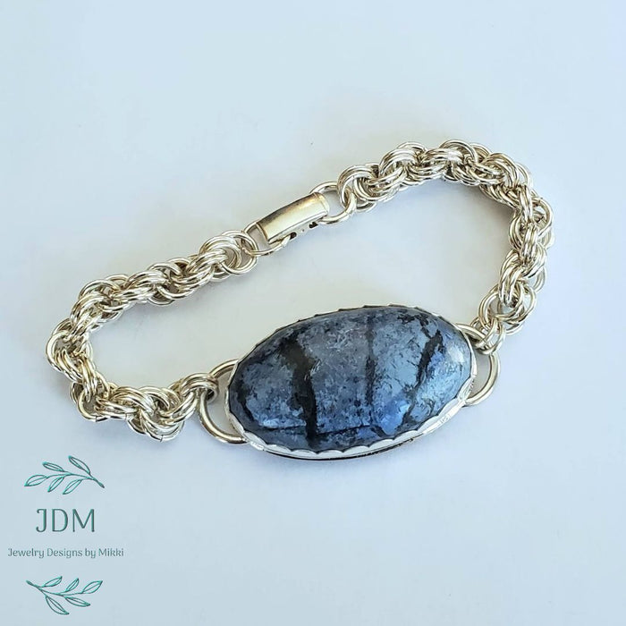 Dumortierite Chain Maille Bracelet - Artfest Ontario - JDM - Jewelry Designs by Mikki - Jewelry & Accessories