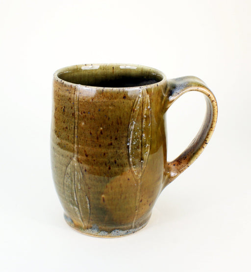 Earthy Golden Leaf Mug - Artfest Ontario - One Rock Pottery - Mugs