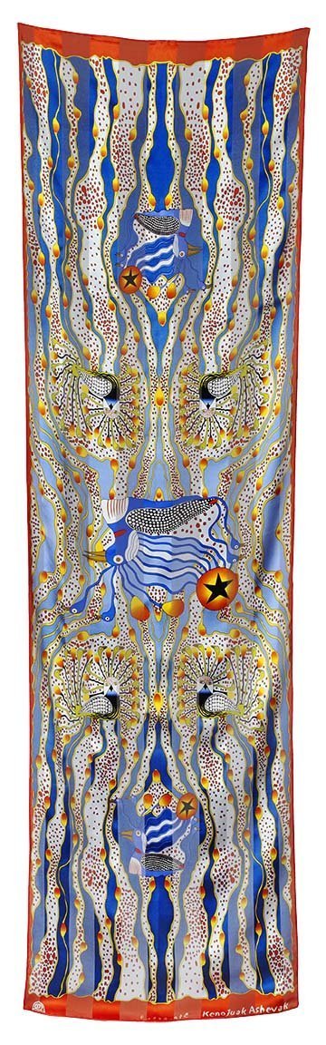Enchanted Birds Rectangular Scarf (Blue) - Artfest Ontario - Inunoo - Rectangular Scarves