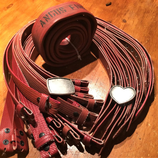 Fireman Theme Belt Buckle on Fire Hose Strap - Artfest Ontario - Lisa Young Design - Belt Buckles