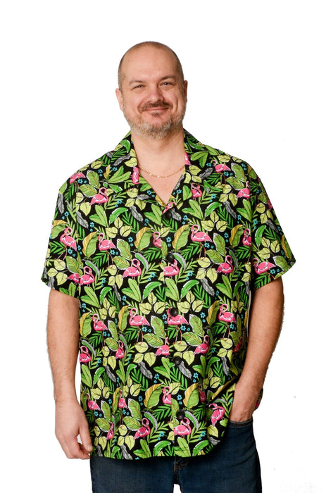 Flamingo Paradise Tropical Pattern - Hawaiian Shirt - Artfest Ontario - Joe-Feak - Clothing & Accessories