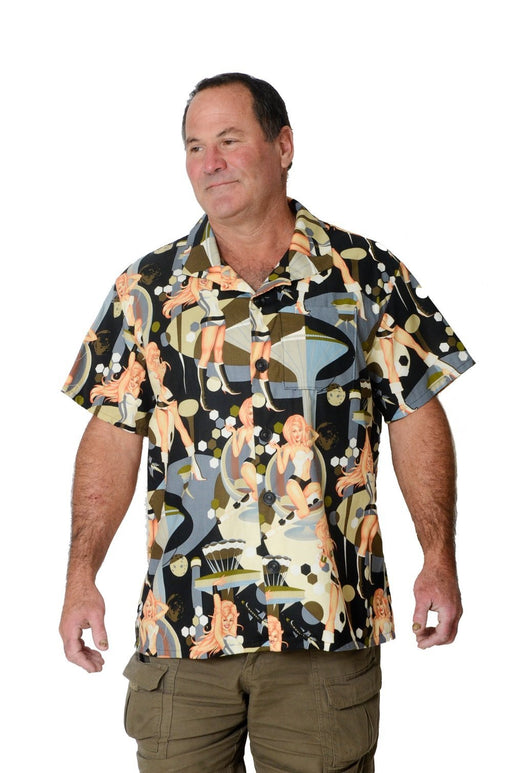 Futuraella Retro Pattern - Hawaiian Shirt - Artfest Ontario - Joe-Feak - Clothing & Accessories