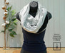 INFINITY SCARF IN WHITE AND GRAY LINED BAMBOO - Artfest Ontario - Les créations Fol-Artists - Clothing & Accessories