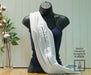 INFINITY SCARF IN WHITE AND GRAY LINED BAMBOO - Artfest Ontario - Les créations Fol-Artists - Clothing & Accessories